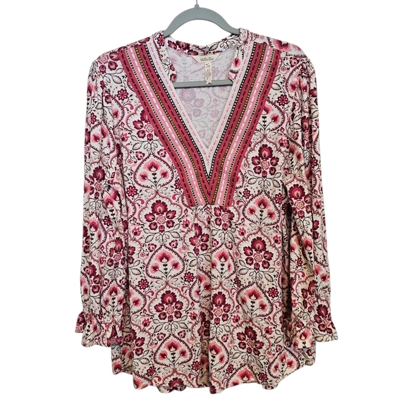 Matilda Jane Bohemian Embroidered Vneck Floral Heart To Heart Daydream Top - Picture 1 of 5